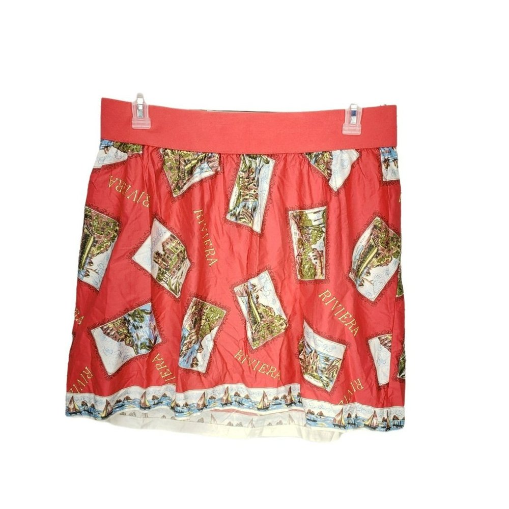 Old Navy Women's Maternity Low‎ Rise Travel PostCard Pink Skirt Size Large